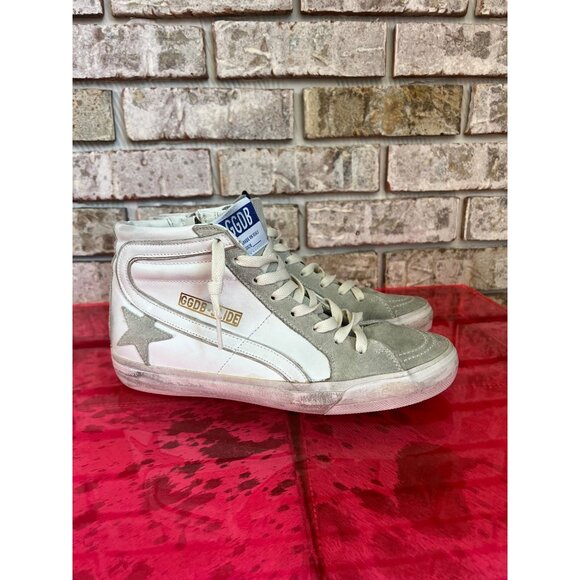 GOLDEN GOOSE SlLIDE off white Mid-Top Sneakers size 38 - Picture 2 of 12